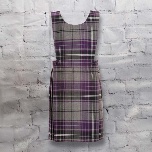 Tartan Pinafore - Grey Purple